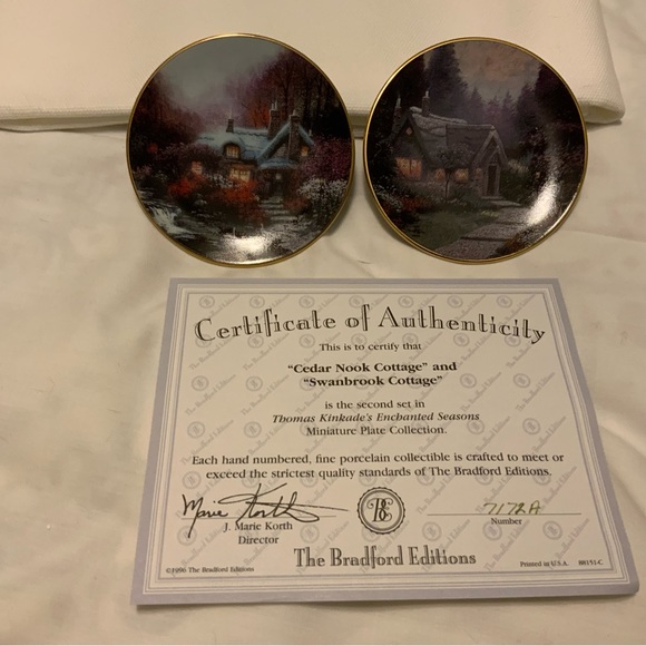 Full set of 12 Thomas Kinkade- ‘Enchanted Seasons’ Miniature Collectible plates - Picture 3 of 7